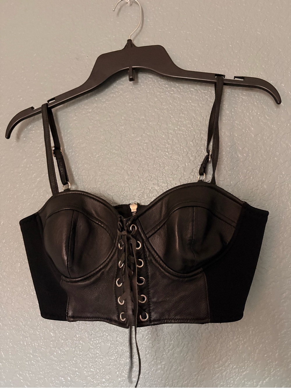 Leather crop top